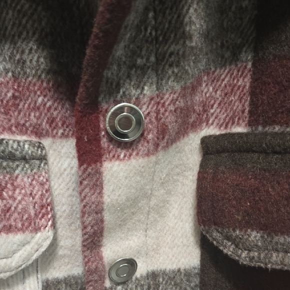 Ashley Outerwear Women's Plaid Utility Fleece Jacket - Brown and Pink Size XL - Picture 5 of 10